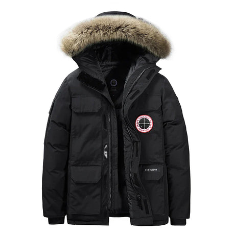 Plus Size 8xl 7xl Winter Men Fur Hooded Parkas Casual Warm Thick Waterproof Jacket Coat Mens Cotton Multi-pocket Jackets Outwear