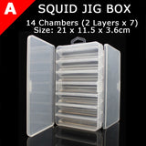 1PC Fishing Accessories Plastic Fishing Lure Box / Squid Jig Box Fishing Tackle Case EGI / Bass