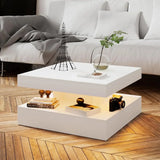 Black LED Coffee Table for Living Room Restaurant Tables Cocktail Tea Table for Home Office Reception (Black) Furniture Dining