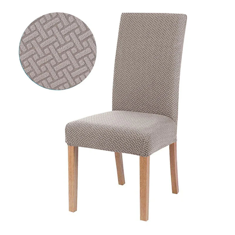 Elastic Dining Chair Cover Thick Jacquard Spandex Chair Cover for Dining Room Anti-Slip Kitchen Chair Cover 1/4/6/8 Pieces