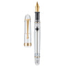 Asvine V126 Vacuum Filling Fountain Pen EF/F/M Nib, Beautiful Transparent Brown/ Matte Blue, White Acrylic Writing Gift Set