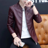 Mens Biker Leather Jacket 2023 Autumn New Men's Fashion Trend Decorative Motorcycle Leather Coat