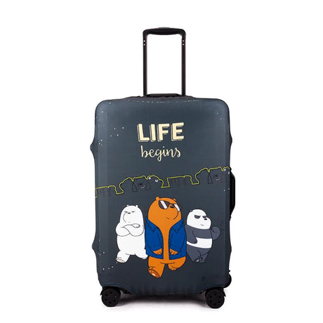 Luggage Protective Cover  Bear Pattern Suitcase Dustproof Cover Trolley Stretch Fabric Case Elastic Travel Accessories