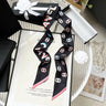 100% Silk Heavy silk Scarf Small fragrance style Long thin narrow tie bag Ribbon decorative streamers neck tie headband gift