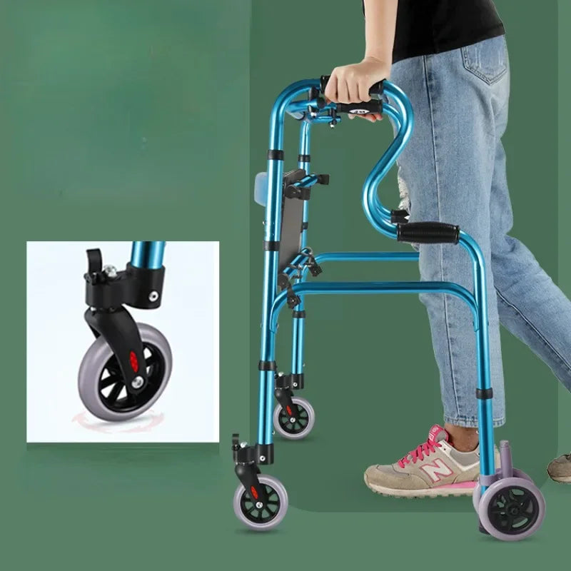 Four-Legged Aluminum Alloy Crutches for Elderly Anti-Skid Mobility Aids Durable Walking Stick for Fracture Support