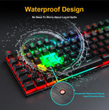 Gaming keyboard Gamer keyboard with backlight USB 104 Rubber keycaps RGB Wired Ergonomic Russian keyboard For PC laptop