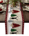 Merry Christmas Tree Ball Linen Table Runners Holiday Party Decor Reusable Dining Table Runenrs Wedding Navidad Decorations