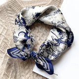 100% Real Silk Square Scarves Women Bandana High Quality Printed Foulard Hair   Tie Soft Neckerchief