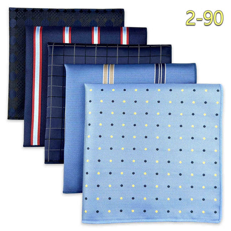 5 Pieces Colorful Assorted Mens Pocket Square Silk Classic Handkerchief Set Gift