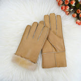 Natural Sheepskin Gloves for Men Winter Warmth Fur Integrated Thicken Outdoor Windproof Cycling Gloves Men's Sheepskin Перчатки