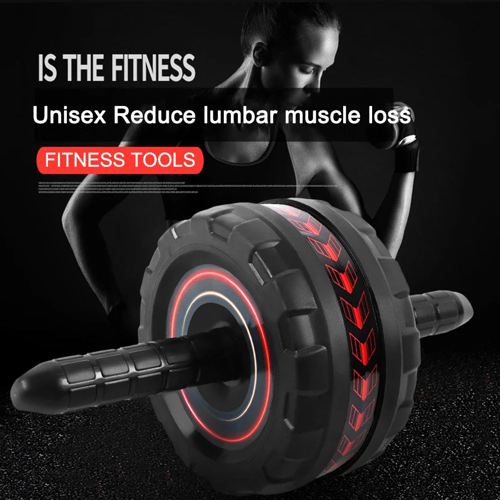 Abdominal Exercise Roller with Mat Abdominal Fitness Wheel Anti-Slip Mute for Arm Waist Abdomen Exercise