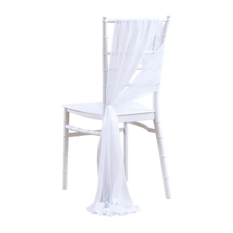 10/50PCS Chiffon Chair Sashes Wedding Chair Decoration 17x250cm For Wedding Aisle Decorations Party Banquet Event Baby Shower