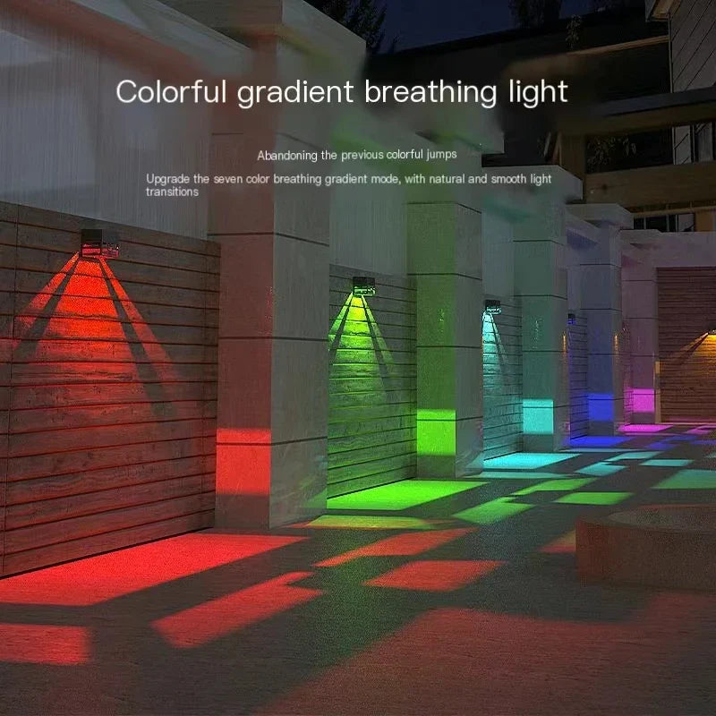 Solar wall lamp, human body sensing outdoor wall decoration lamp, door staircase step lamp