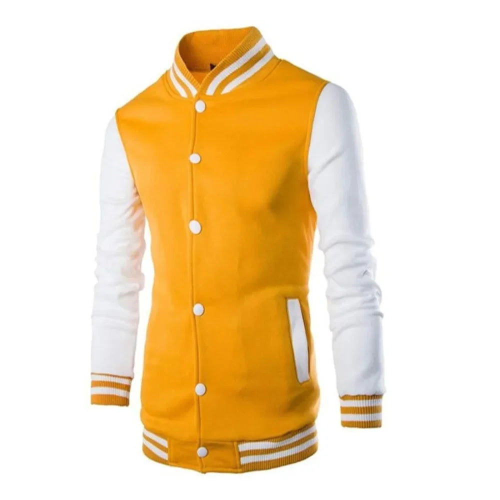 Jacket European Size Men's Stand Collar Baseball Shirt Jacket