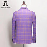 S-5XL ( Blazer + Vest + Pants ) Boutique British Style Mens Suit Plaid Groom Wedding Dress Business Casual Formal Suits 3Pcs Set