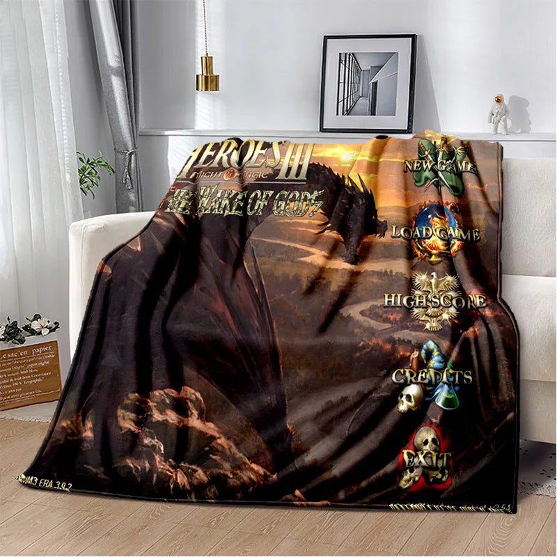 3D Heroes of Might and Magic Retro Game Soft Plush Blanket,Flannel Blanket Throw Blanket for Living Room Bedroom Bed Sofa Picnic