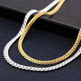 925 Sterling silver 18K gold 6MM chain bracelets neckalce for women fashion Party wedding Noble nice jewelry sets gifts