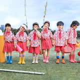 Children Performance Costume Rose Red Plaid Shirt Shorts Skirt School Kindergarten Sports Meet Cheerleading Uniforms Street Wear