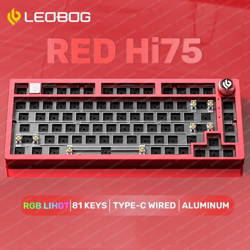 LEOBOG Hi75 Sugar65 Custom Mechanical Keyboard Aluminum Kits Hot Swap Wired Gaming Keyboard RGB Gamer Gasket Keyboard With Knob