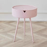 Cream style round bedside table modern bedroom storage cabinet high-end fashionable storage cabinet