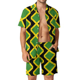 Jamaican Flag Men Sets Jamaica Cushion Aesthetic Casual Shirt Set Short-Sleeve Design Shorts Summer Vacation Suit Plus Size 3XL