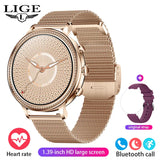 LIGE Luxury Smart Watches For Women Bluetooth Call Connected Phone Women Watch Health Monitor Sports Smartwatch 2023 Women Gift