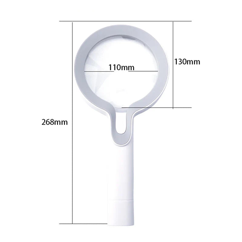 10X 25X Handheld Magnifying Glass USB Rechargeable Magnifier with 29 LED Lights Illuminated Magnifier for Reading/Identification