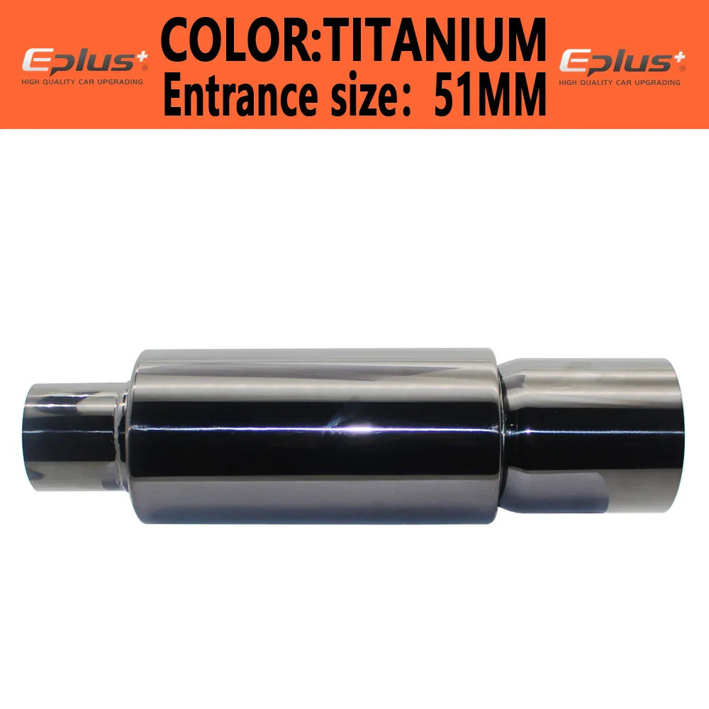 EPLUS Car exhaust pipe muffler Tail Pipe Universal High Quality Stainless Steel Interface 51 57 63MM Exhaust System End