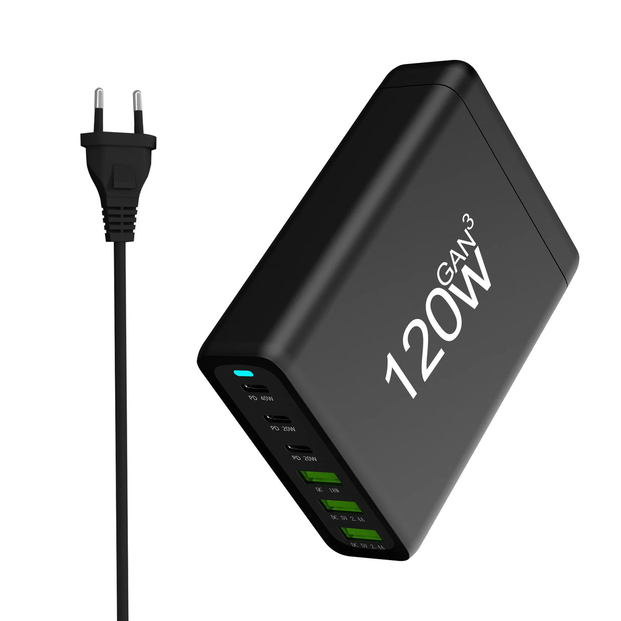 100W 120W 200W GaN Charger 6 Ports USB Type C PD Charger Quick Charge 3.0  USB Type C Quick Charger Mobile Phone USB Charger