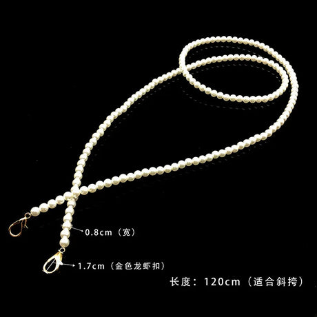 Pearl Strap for Bags Handbag Handles DIY Purse Replacement  crossbody Chain for Shoulder Bag Pearl Belt   bag accessories