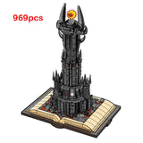 Creative Black Tower Magic Book Building Block Book Expert Ideas Bricks Dark Tower with Lights 13018 Decor Toys For Kids  Gifts