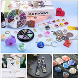 Epoxy Resin Accessories Kit With 3 Layers Box Filling Sequins Powder Metallic Foil Flakes Dried Flowers for DIY Jewelry Making