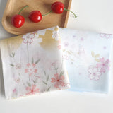 3Pcs 45x45cm Square Cotton Cherry Blossom Flower Printed Ladies Handkerchief Women Face Hand Towel Party Gift