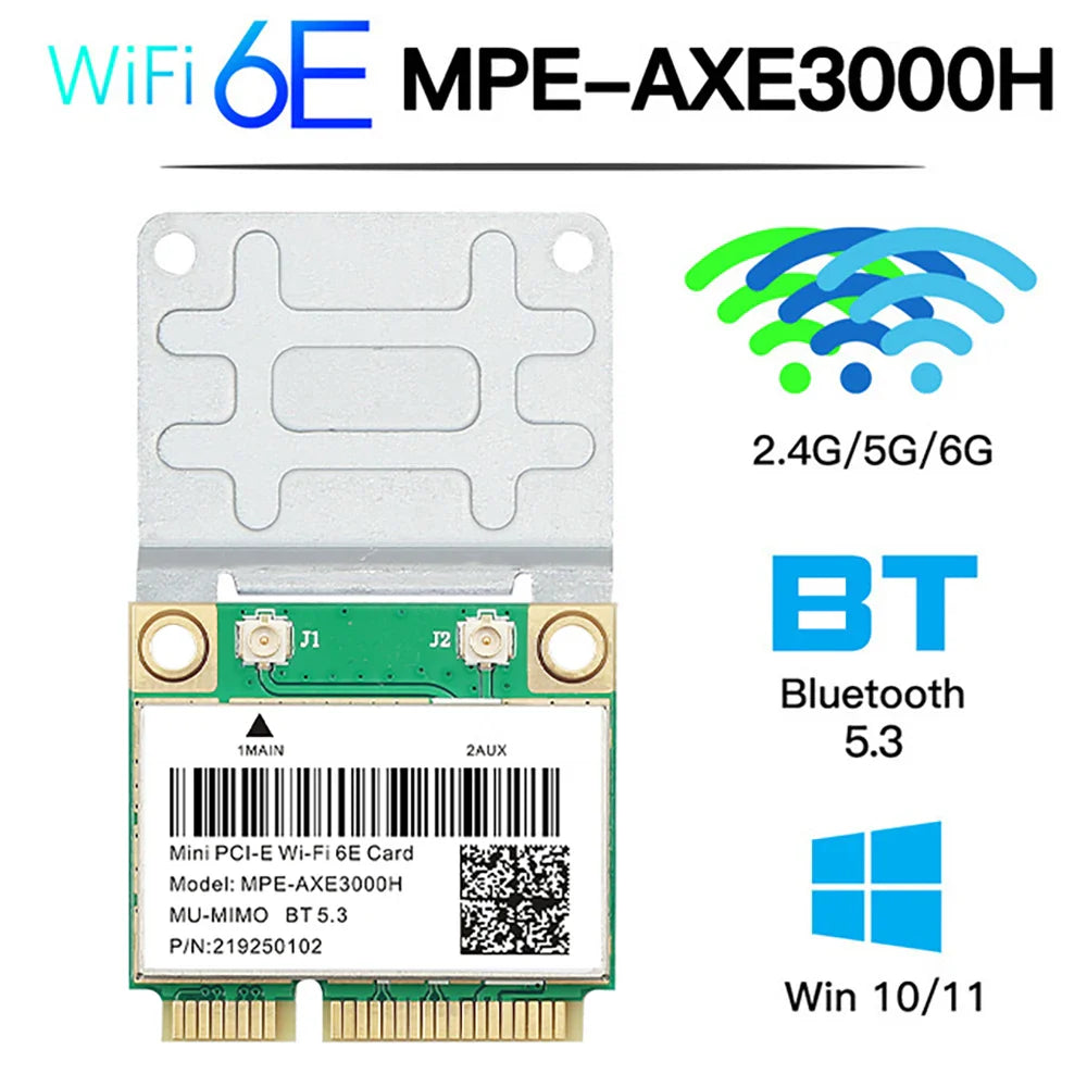 WiFi 6E AX210HMW Mini PCI-E Wifi Network Card Bluetooth 5.3 For AX210 Card 802.11AX Wireless Wi-Fi Adapter For Desktop Laptop