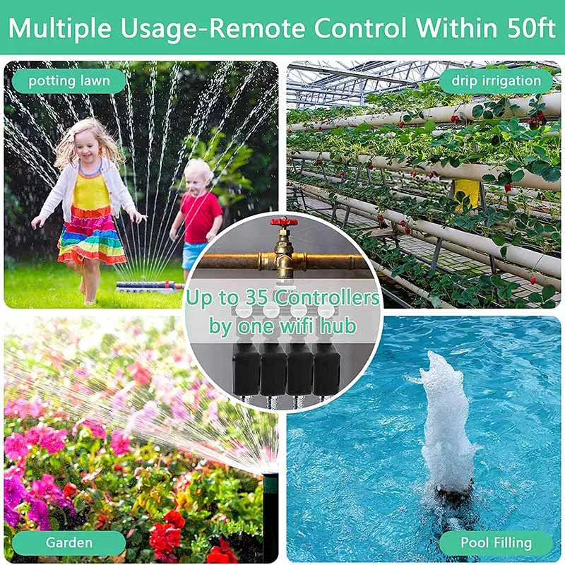 New Design 4 AA Batery Powered Garden Smart Irrigation Wifi Automatic Irrigation  Water Timer Use Tuya Smart Life App