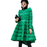 5XL Winter Woman Padded  Long Jacket White Duck Down Female Overcoat Ultra Light Slim Solid Jackets Coat Portable Parkas