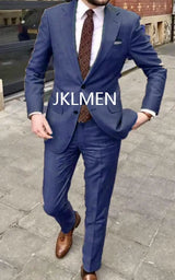 2023 Men's Suit   Handsome Casual 2 Piece Suit For Men Wedding Tuxedos Notched Lapel Groomsmen  Business  Prom Blazer