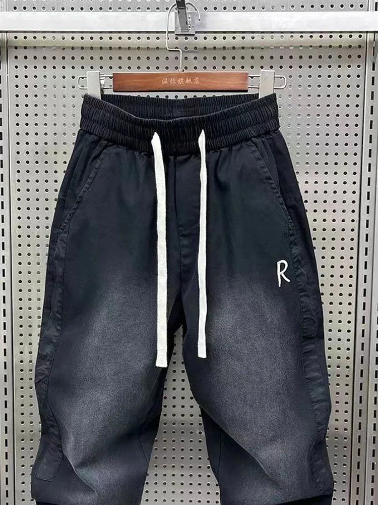 Men's Harem Jeans Japanese Harajuku Luxury Brand Baggy Hip Hop Streetwear New in Popular Black Korean Street Trousers