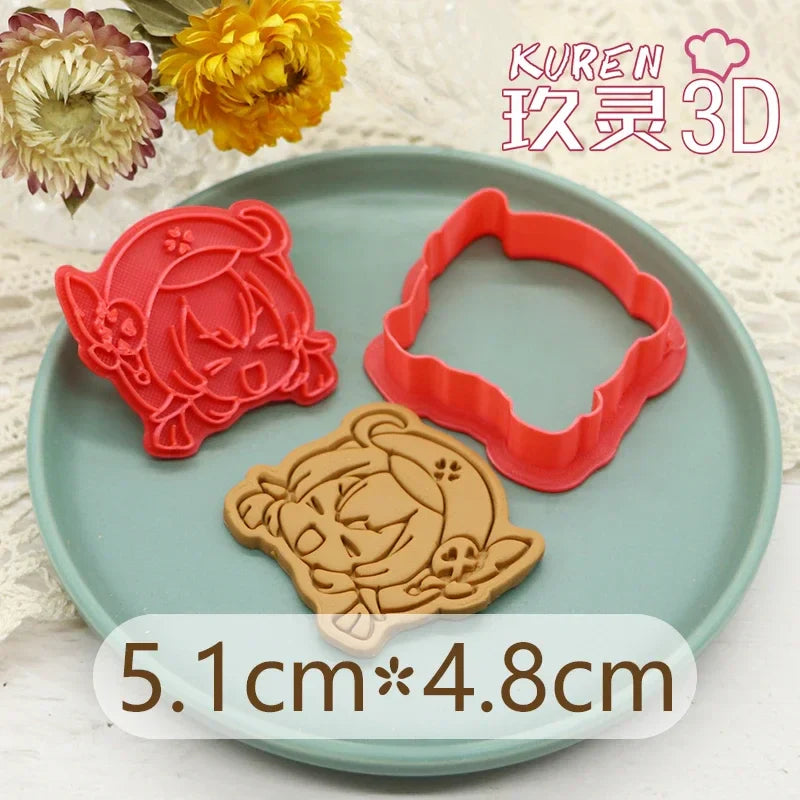 Genshin Impact Neuvillette Cake Tool Animal Cookie Cutter Christmas Cutters Biscuit Stamp Fondant Mould Baking Sugarcraft Molds