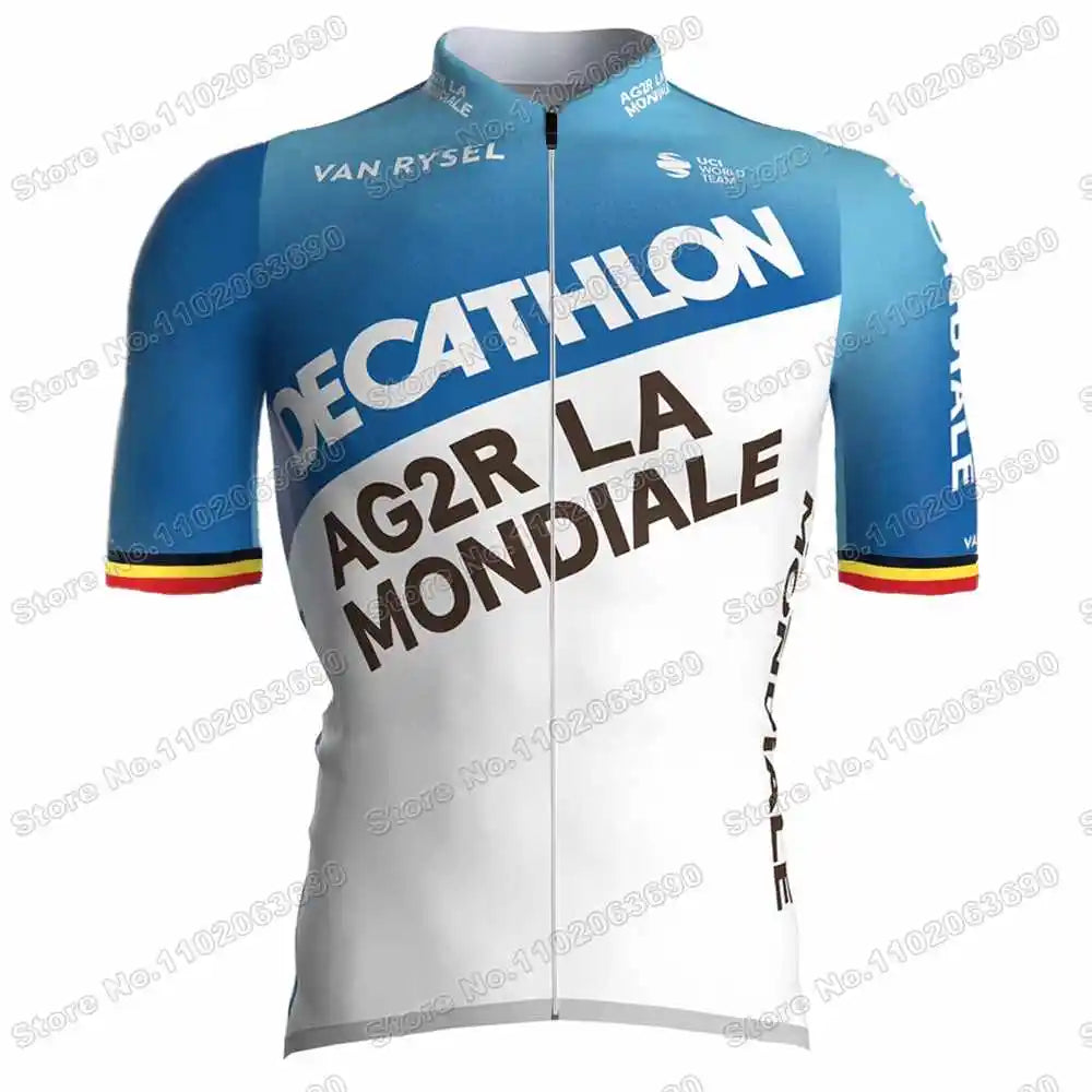 2024 AG2R Cycling Jersey Set Summer France Pro Team Cycling Clothing Men Road Bike Shirt Suit Bicycle Bib Shorts MTB Maillot