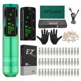 EZ Complete Tattoo Kit P2S Wireless Battery Tattoo Pen Machine 40 Pcs Cartridge Needles for for Tattoo Beginners & Arts