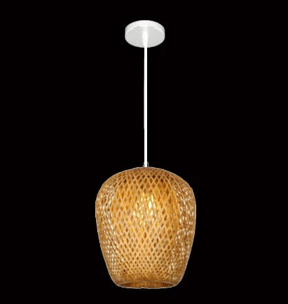 Bamboo Pendant Lamp Hand Knitted Chinese Style Weaving Hanging Lamps 18/19/30cm Restaurant Home Decor Lighting Fixtures