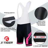 X-Tiger Women's Bib Cycling Set Summer Short Sleeve Suit Anti-UV Bicycle Clothing Quick-Dry Jersey Mountain Female Bike Clothes