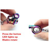 LED Mini Turbo Sound Turbocharger Keychain Spinning Turbine Key Chain Ring Keyring Keyfob Car Keyring Car Interior Accessories