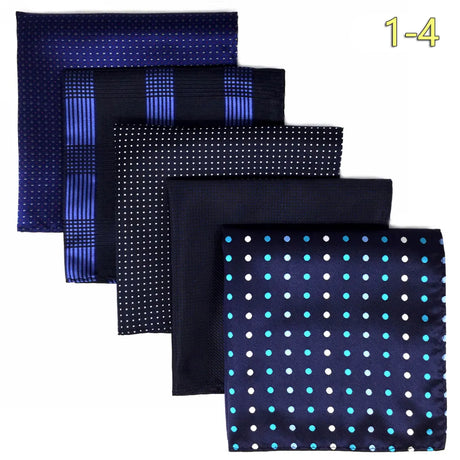 5 Pieces Assorted Mens Pocket Square Silk Handkerchief Set Colorful Large Accessories Gift Party