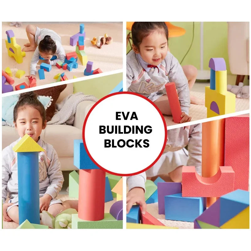 Hot Selling EVA Safe Children Building Brick Block Foam Construction Soft Toy Kid Kids Intelligence Exercise Assembled