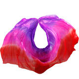 New 100% silk belly dance veil 3-color gradient veil wholesale new design dance performance props hand-cast yarn 200cm-400cm