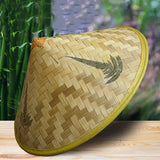 1PC Chinese Retro Bamboo Rattan Fisherman Hat Handmade Weave Straw Bucket Hat Tourism Rain Dance Props Cone Fishing Sunshade Hat