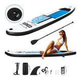 Inflatable Stand Up Paddle Board Non-Slip SUP Board Water SurfBoard Accessories Set with Air Pump Carry Bag Leash Standing Boat