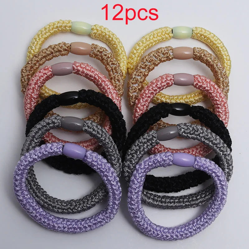 10Pcs Korean Strong Women Hair Scrunchies Girls Elastic Hair Rubber Bands Ponytail Hair Holders/Gum /Tie Accessories